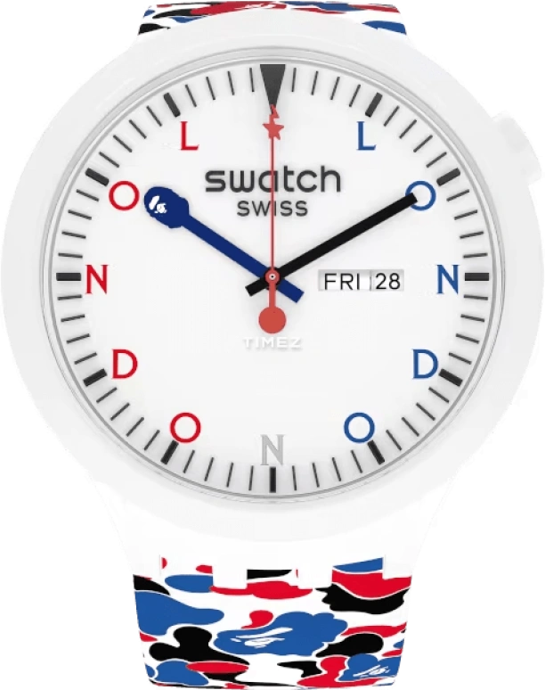 Swatch,THE BOLD 47mm,47mm,Plastic,White,Quartz,Round,SO27Z706