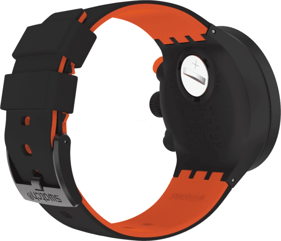 Swatch,THE BOLD 47mm,47mm,Plastic,Black,Sapphire,Crystal Glass,SB02B402