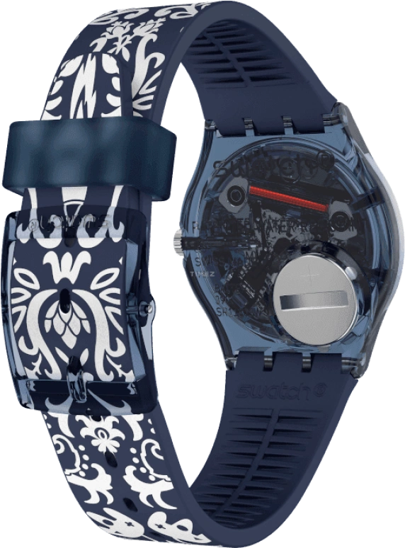 Swatch,Originals 34mm,34mm,Plastic,Blue,GN413
