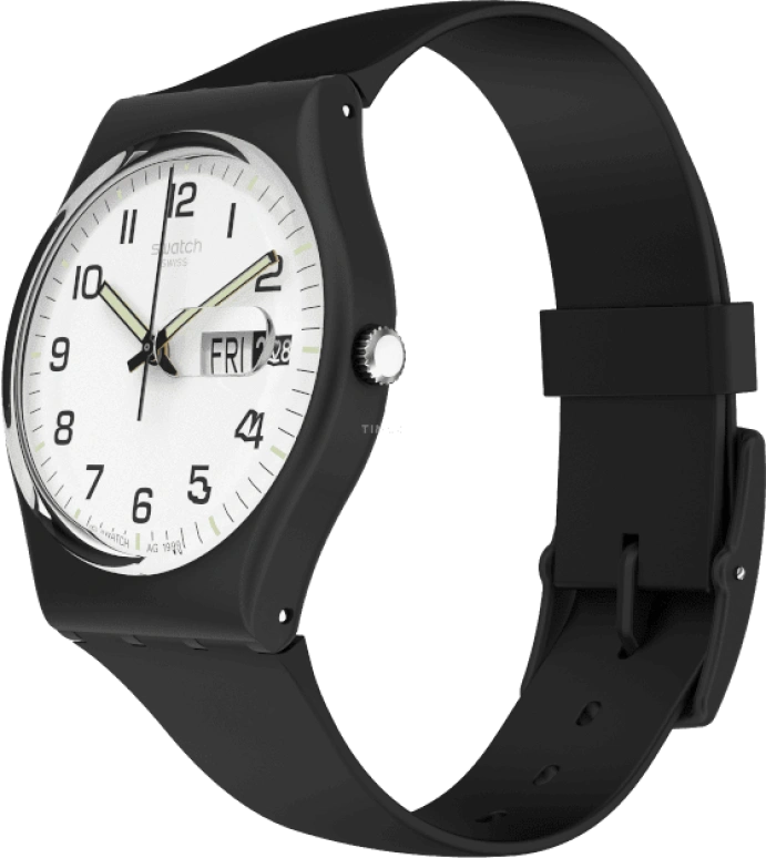 Swatch,Originals 34mm,34mm,Plastic,White,Quartz,Date,Day,GB743