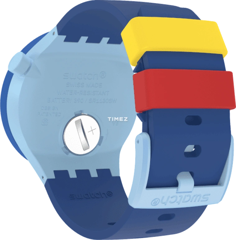 Swatch,Other 47mm,47mm,Bioceramic,Multi-Color,Quartz,Round,Blue,SB03N105