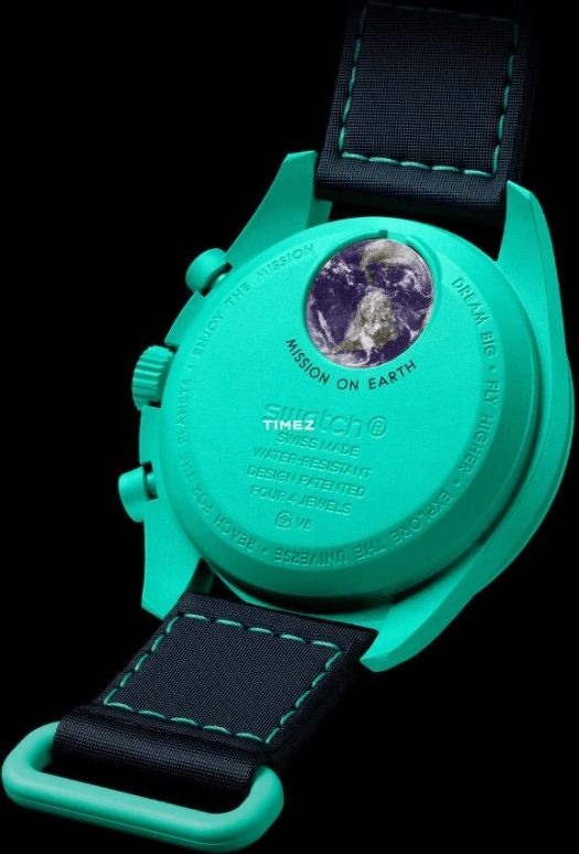 Swatch,MoonSwatch 42mm,42mm,Bioceramic,Blue,Quartz,Chronograph,Bio-sourced,Glass,SO33L103