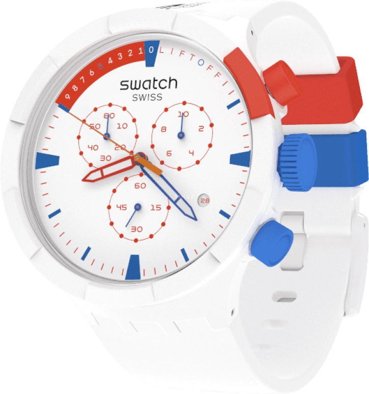 Swatch,THE BOLD 47mm,47mm,Bioceramic,Ceramic,White,Sapphire,Crystal Glass,SB04Z400