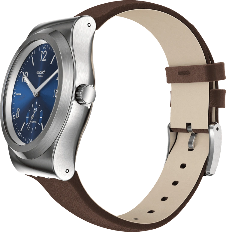 Swatch,IRONY 42mm,42mm,Stainless Steel,Blue,Open,SY23S410