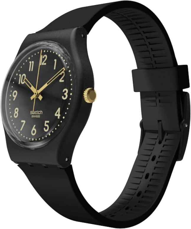 Swatch,Originals 34mm,34mm,Plastic,Black,Quartz,Round,GB274