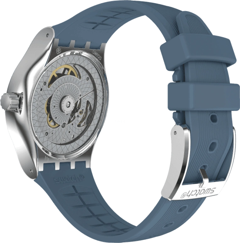 Swatch,IRONY 42mm,42mm,Stainless Steel,Blue,Open,YIS430