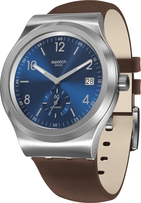 Swatch,IRONY 42mm,42mm,Stainless Steel,Blue,Open,SY23S410