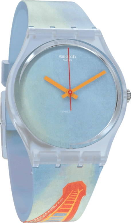 Swatch,Originals 34mm,34mm,Plastic,Blue,Quartz,Sapphire,Crystal Glass,Round,GZ357