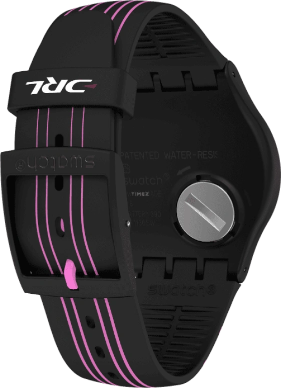 Swatch,Originals 41mm,41mm,Plastic,Black,Pink,Sapphire,Crystal Glass,SUOB146C