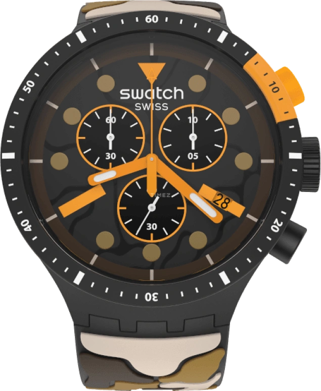 Swatch,THE BOLD 47mm,47mm,Plastic,Black,SB02B410