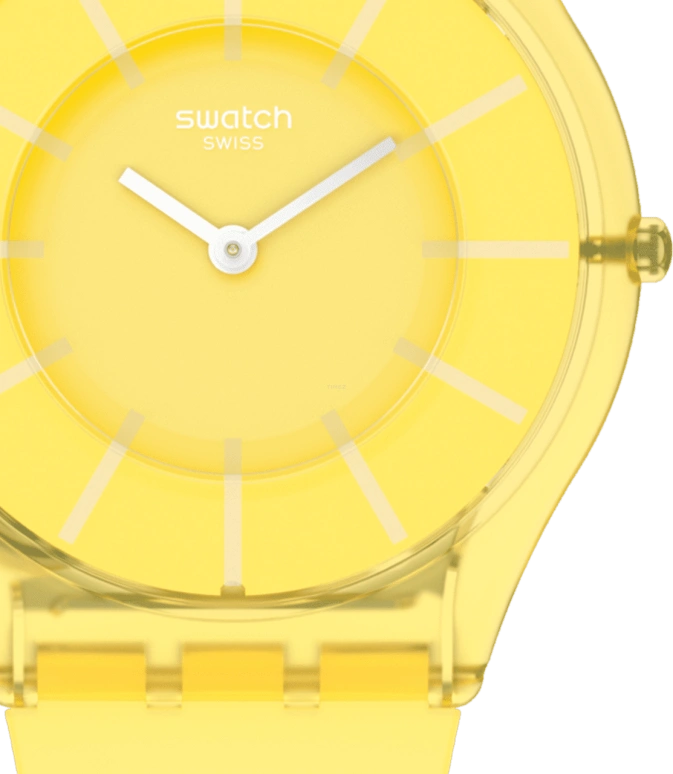 Swatch,SKIN 34mm,34mm,Bioceramic,Yellow,Open,SS08J100