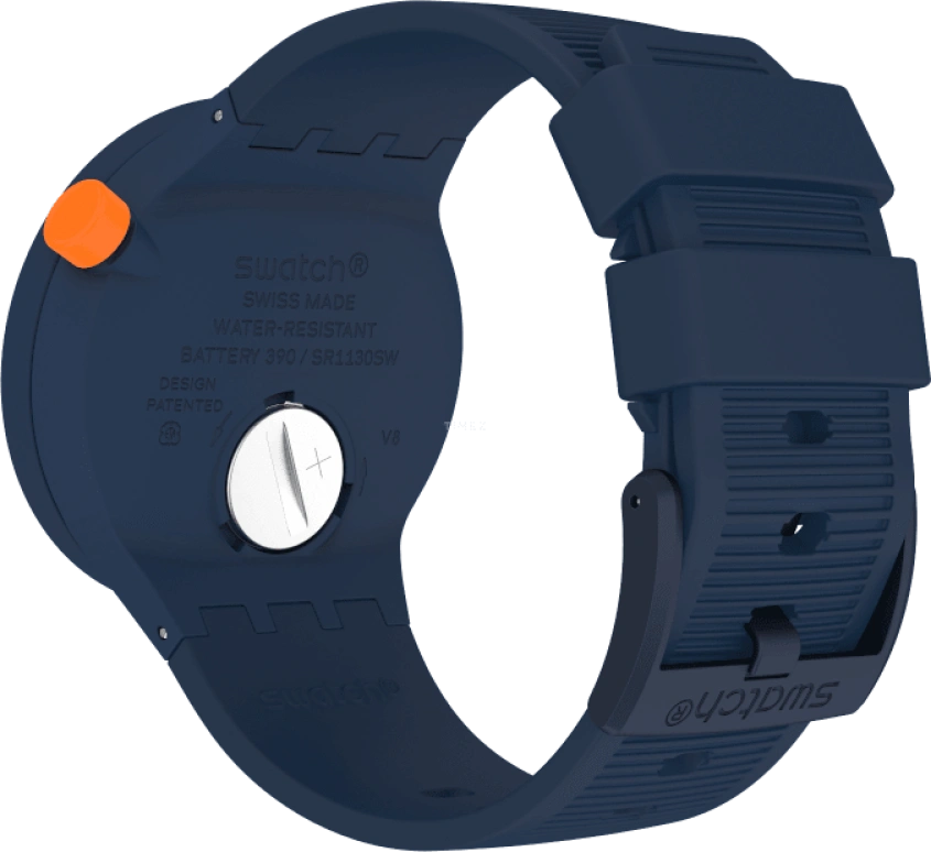 Swatch,THE BOLD 47mm,47mm,Plastic,Blue,Closed,SO27N110