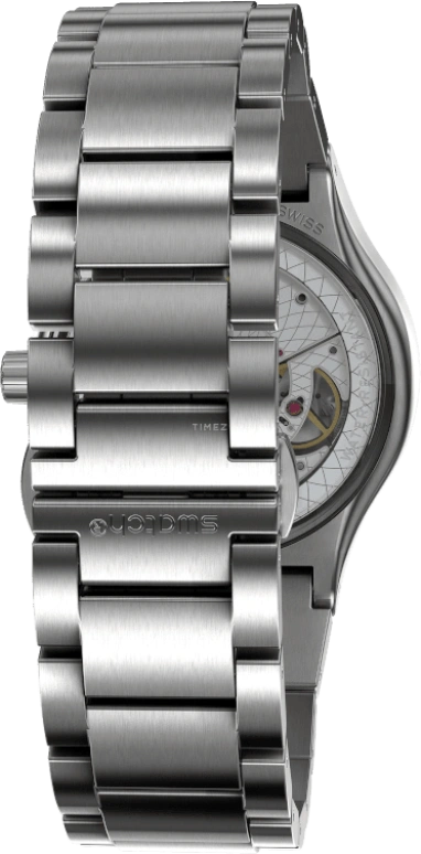 Swatch,IRONY 42mm,42mm,Stainless Steel,Black,Sapphire,Crystal Glass,Open,SY23S406G