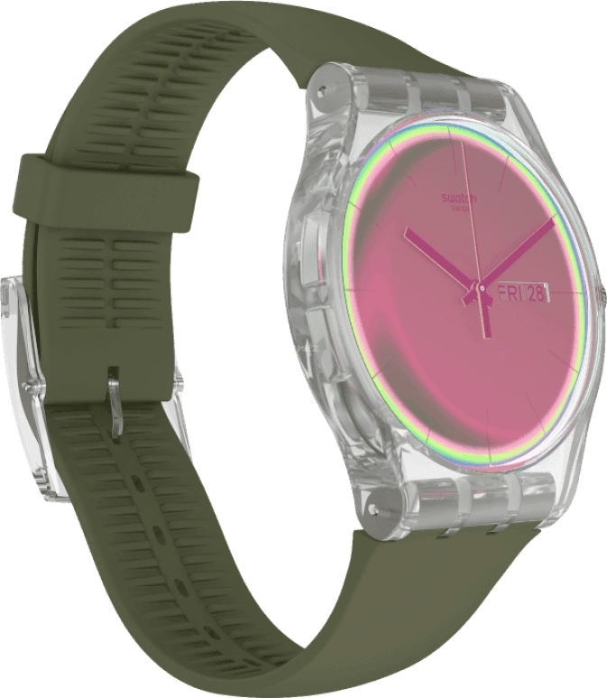 Swatch,Originals 41mm,41mm,Plastic,Pink,Quartz,Sapphire,Crystal Glass,Round,SUOK714