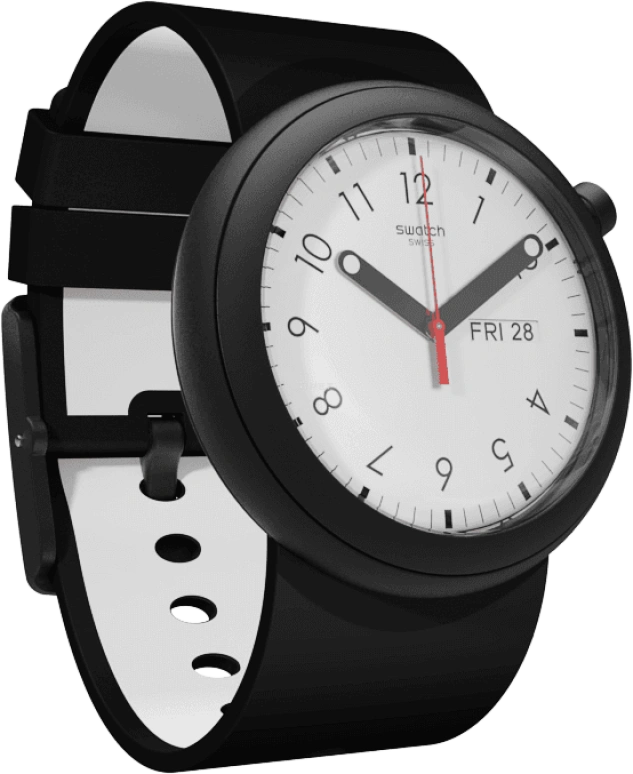 Swatch,Originals 45mm,45mm,Plastic,White,PNB700