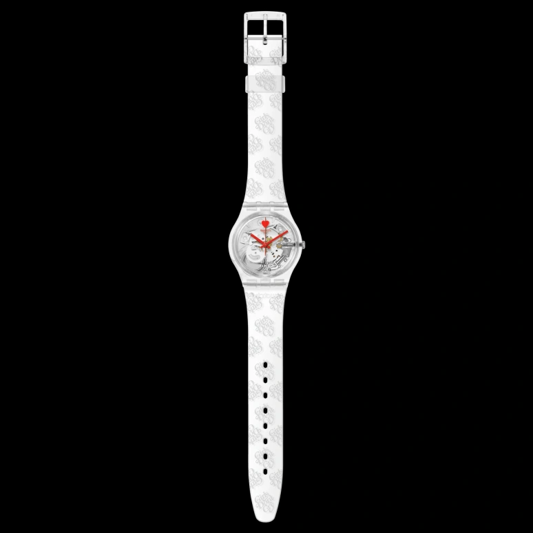 Swatch,Originals 34mm,34mm,Bio-sourced,Skeleton,Quartz,Round,Transparent,SO28Z129