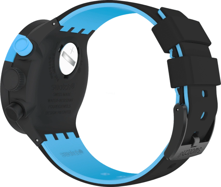 Swatch,THE BOLD 47mm,47mm,Plastic,Black,Sapphire,Crystal Glass,Closed,SB02B401