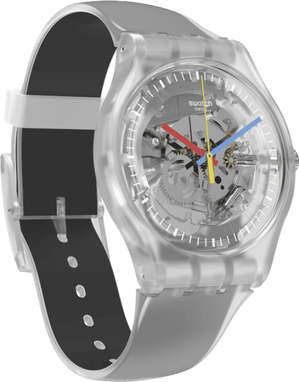 Swatch,Originals 41mm,41mm,Plastic,Skeleton,Quartz,Round,Transparent,SUOK157