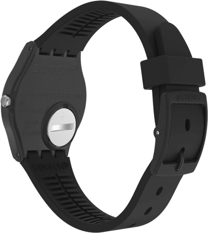 Swatch,Originals 39.20mm,39.20mm,Plastic,Black,Sapphire,Crystal Glass,Closed,GB757