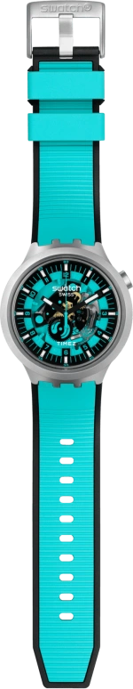 Swatch,IRONY 47mm,47mm,Stainless Steel,Blue,Skeleton,Quartz,Sapphire,Crystal Glass,Round,SB07S111