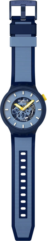 Swatch,THE BOLD 47mm,47mm,Bio-sourced,Blue,Quartz,Sapphire,Crystal Glass,Round,SB05N117