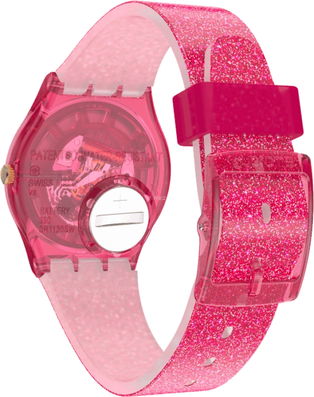 Swatch,Originals 34mm,34mm,Plastic,Pink,Sapphire,Crystal Glass,GP169