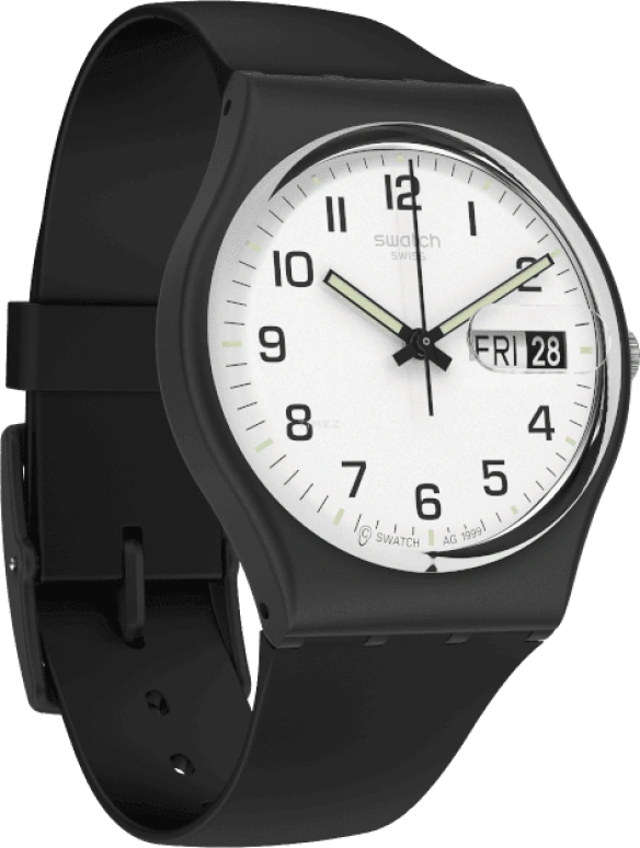 Swatch,Originals 34mm,34mm,Plastic,White,Quartz,Date,Day,GB743