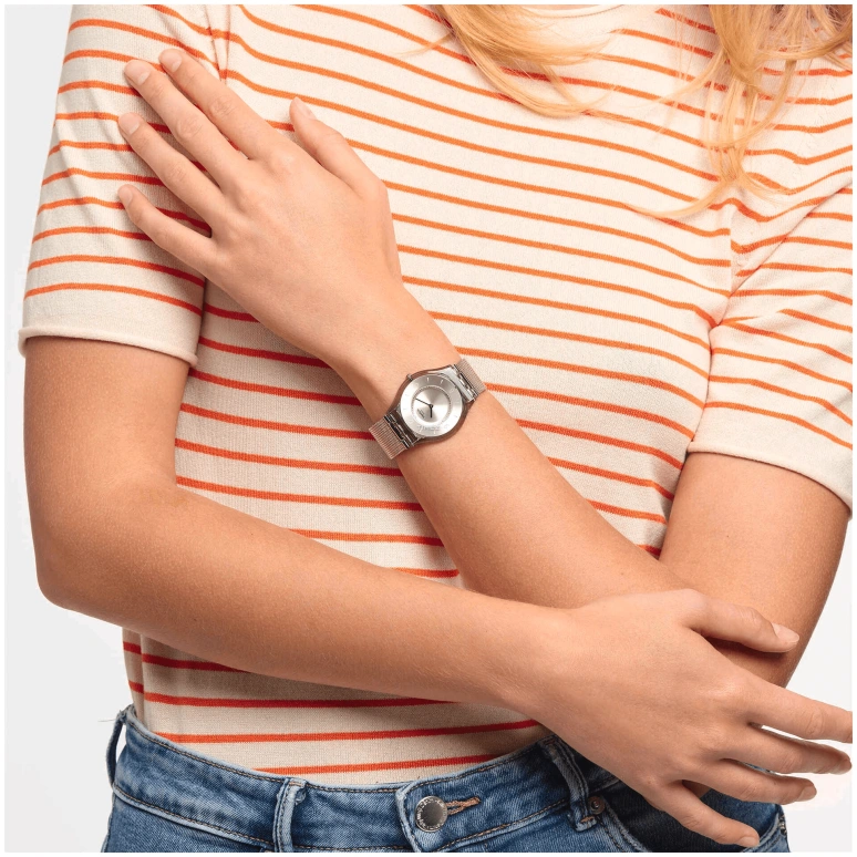 Swatch,Other 34mm,34mm,Bio-sourced,Silver,Grey,Quartz,Sapphire,Crystal Glass,Round,SS08M100M
