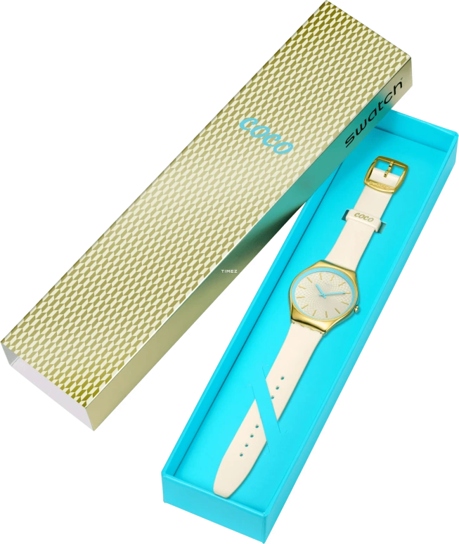 Swatch,SKIN 38mm,38mm,Stainless Steel,Yellow,Quartz,Round,SYXG127