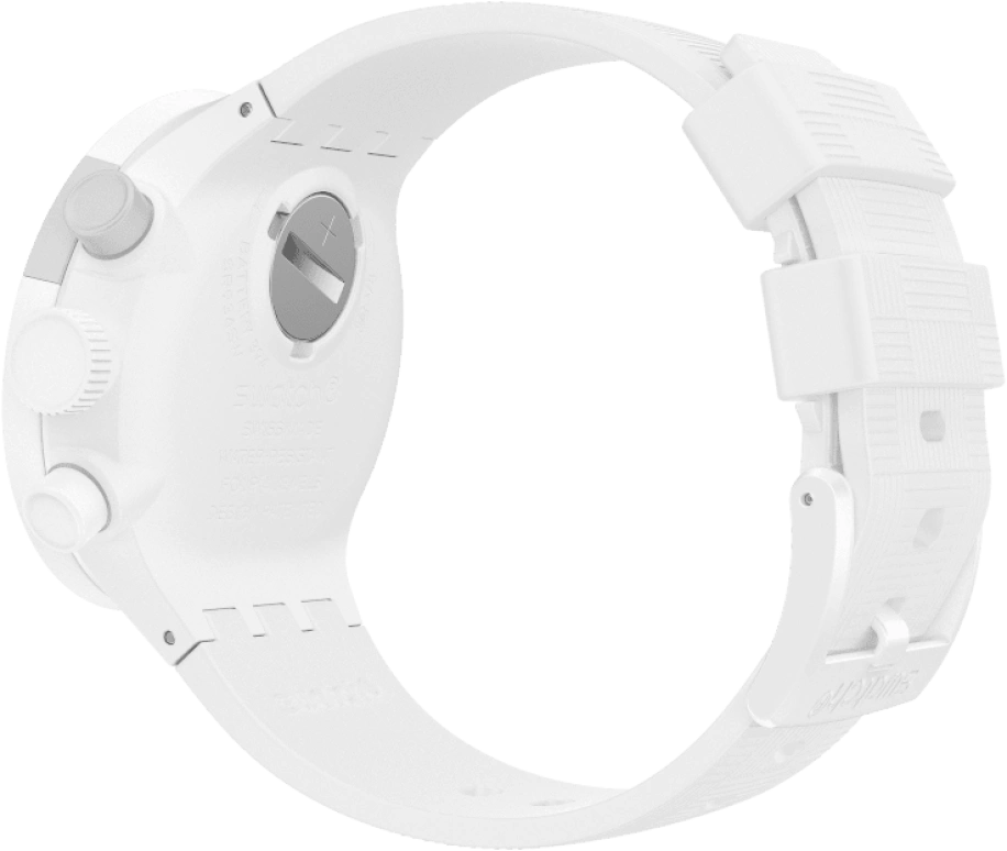 Swatch,THE BOLD 47mm,47mm,Plastic,White,Sapphire,Crystal Glass,SB02W400