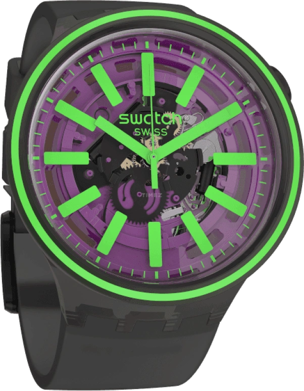 Swatch,THE BOLD 47mm,47mm,Plastic,Purple,SO27B113
