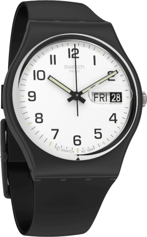 Swatch,Originals 34mm,34mm,Plastic,White,Quartz,Date,Day,GB743