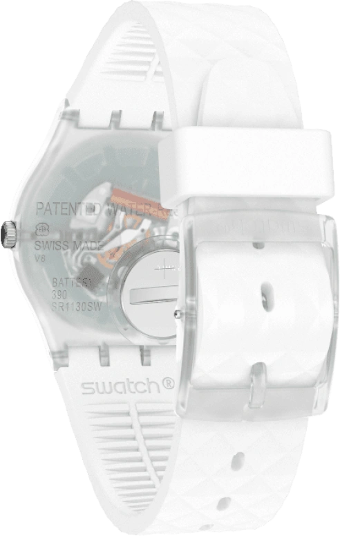 Swatch,Originals 34mm,34mm,Plastic,White,Quartz,Baton,GE286