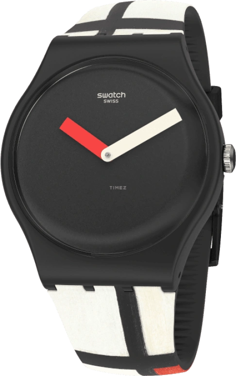 Swatch,Originals 41mm,41mm,Plastic,Black,Quartz,Sapphire,Crystal Glass,Round,SUOZ344