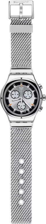 Swatch,IRONY 43mm,43mm,Stainless Steel,Black,Quartz,Chronograph,Day,YVS453M