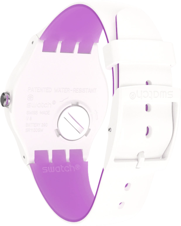 Swatch,Originals 41mm,41mm,Plastic,White,Sapphire,Crystal Glass,SUOW173