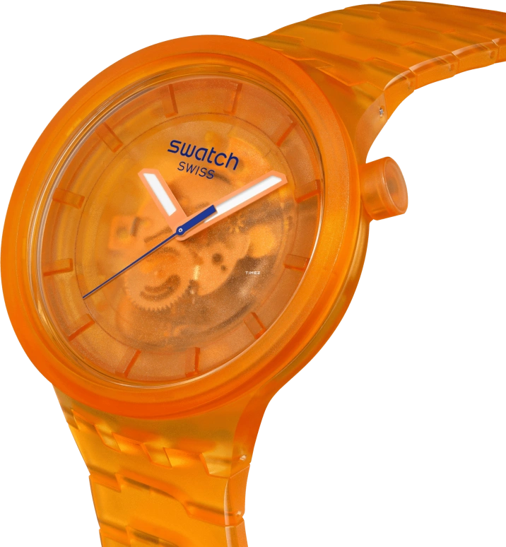 Swatch,THE BOLD 47mm,47mm,Bio-sourced,Orange,Quartz,Sapphire,Crystal Glass,Round,SB05O103