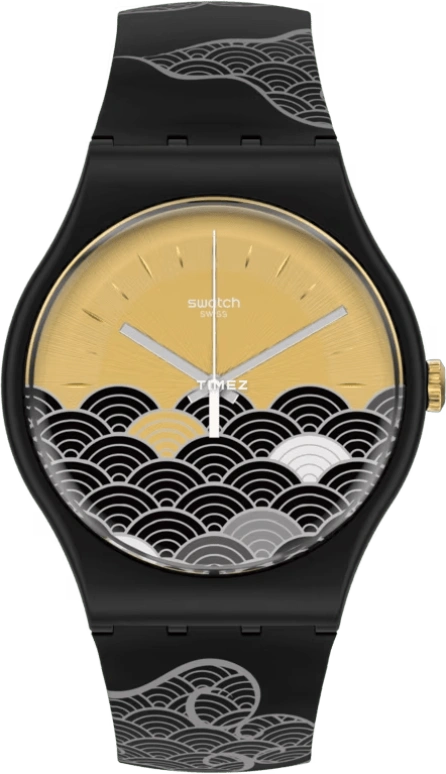 Swatch,Originals 41mm,41mm,Bioceramic,Yellow,Black,Quartz,Tonneau,Black,SO32Z105