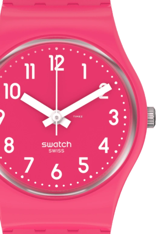Swatch,Originals 25mm,25mm,Plastic,Pink,Quartz,Tonneau,LR123C