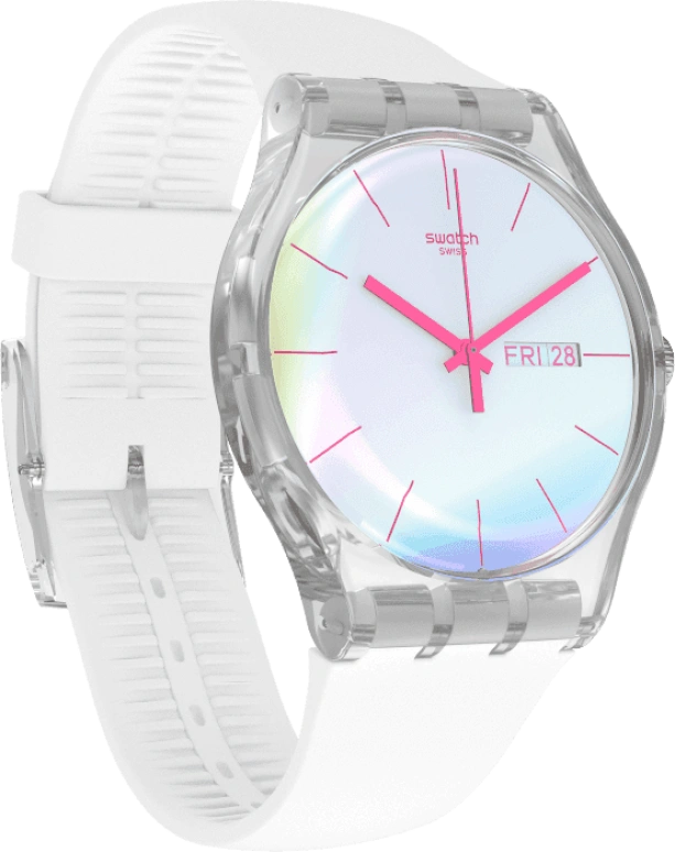 Swatch,Originals 41mm,41mm,Plastic,Blue,Pink,Sapphire,Crystal Glass,SUOK713