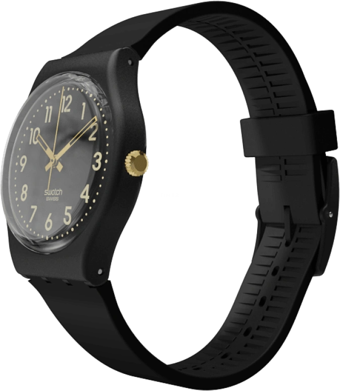 Swatch,Originals 34mm,34mm,Plastic,Black,Quartz,Round,GB274