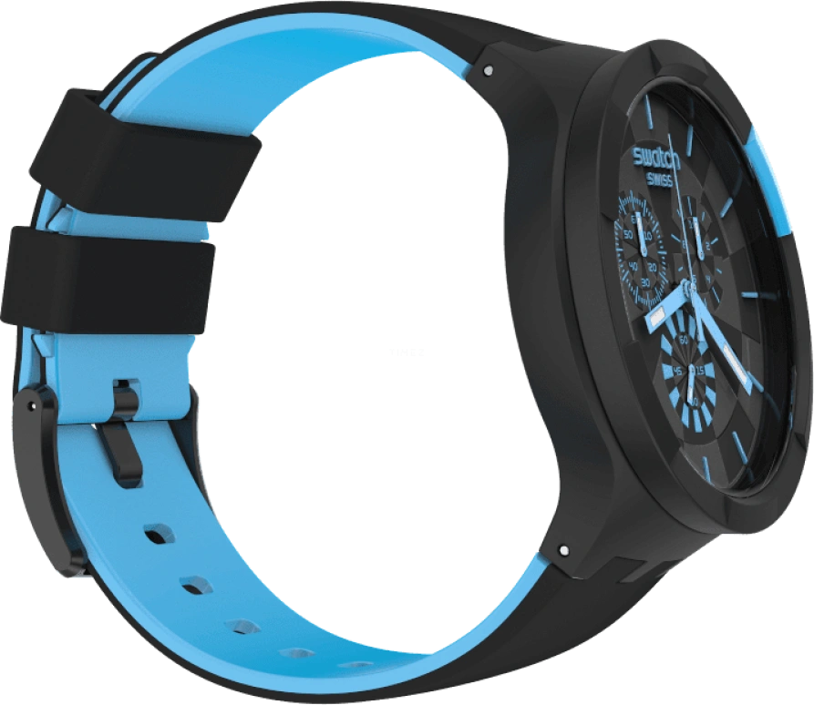 Swatch,THE BOLD 47mm,47mm,Plastic,Black,Sapphire,Crystal Glass,Closed,SB02B401
