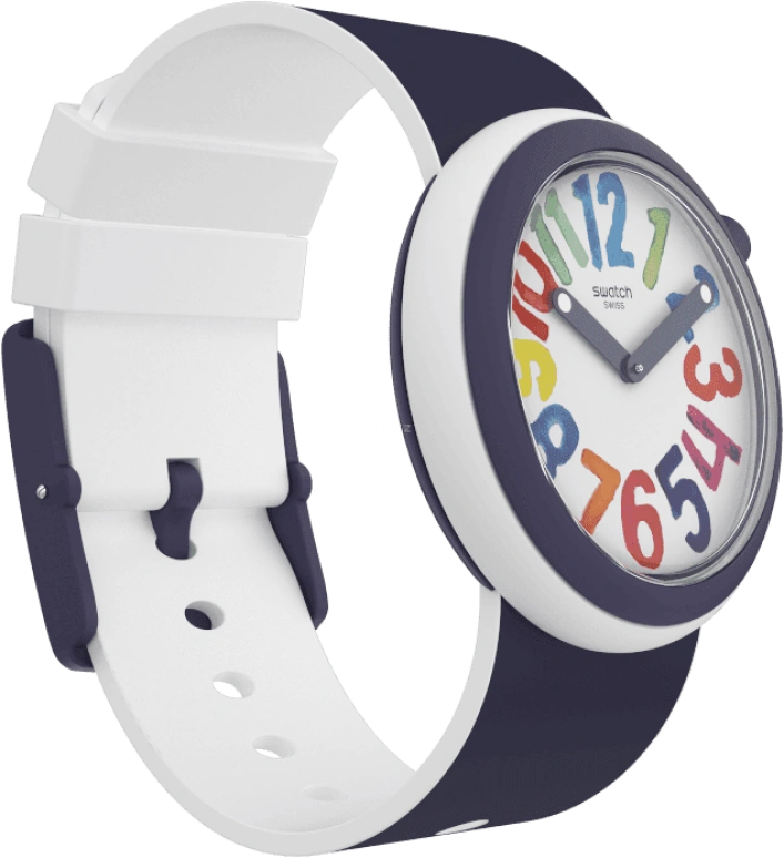Swatch,Originals 45mm,45mm,Plastic,White,PNW107