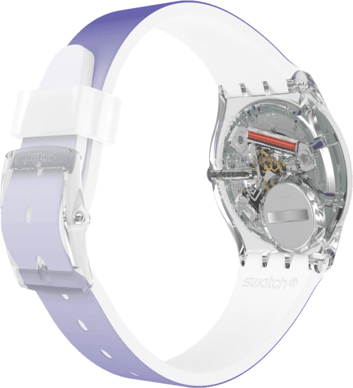 Swatch,Originals 34mm,34mm,Plastic,Purple,Green,Sapphire,Crystal Glass,GE718