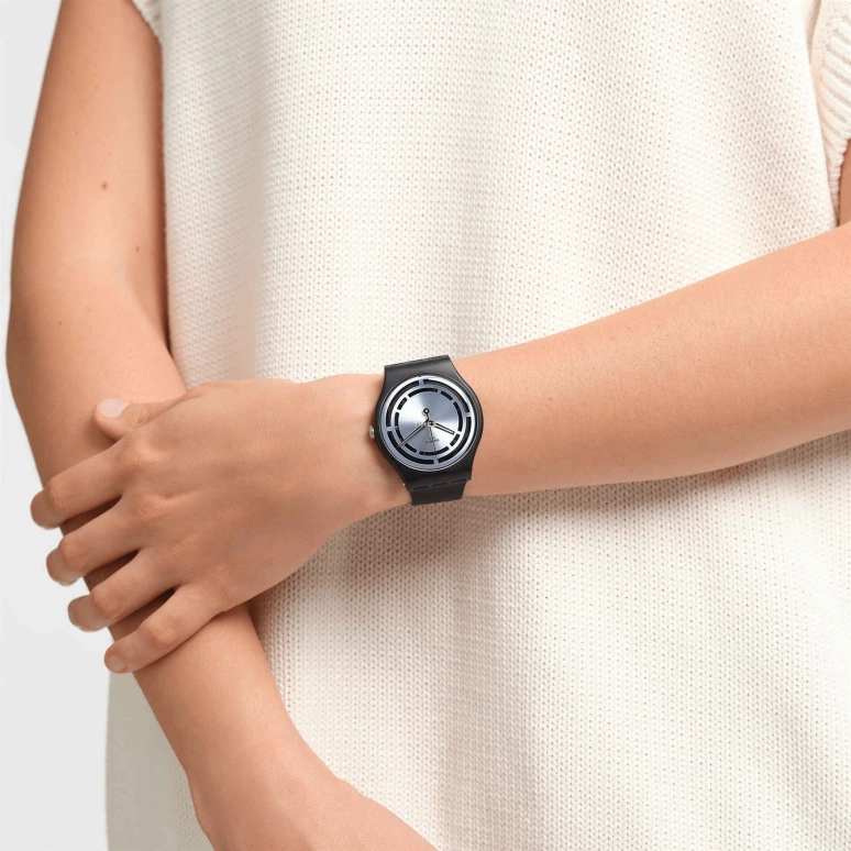 Swatch,Originals 41mm,41mm,Bioceramic,Blue,Quartz,Round,Black,SO32B118