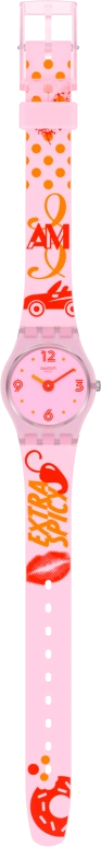 Swatch,IRONY 25mm,25mm,Plastic,Pink,Open,LP164