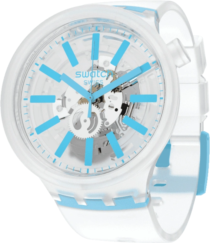 Swatch,THE BOLD 47mm,47mm,Plastic,White,SO27E105
