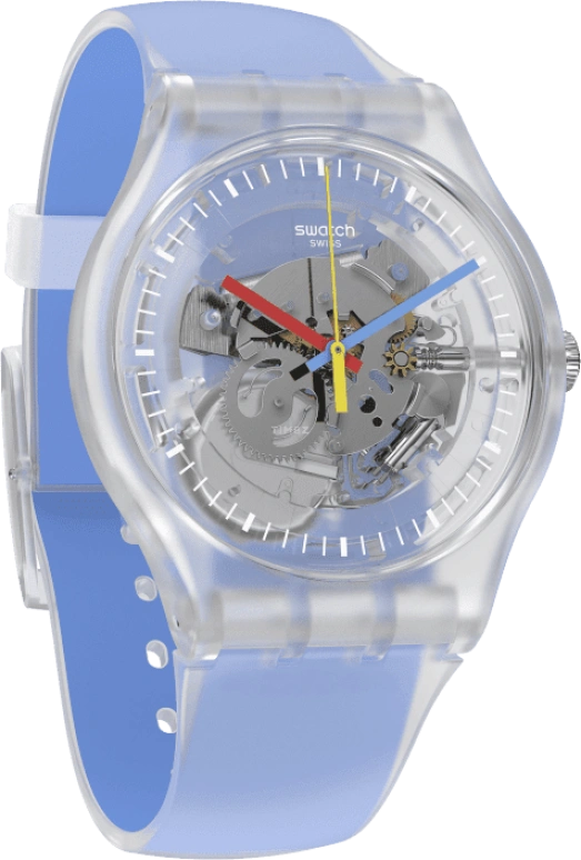 Swatch,Originals 41mm,41mm,Plastic,Skeleton,Quartz,Round,Transparent,SUOK156