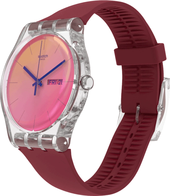 Swatch,Originals 41mm,41mm,Plastic,Pink,Sapphire,Crystal Glass,SUOK717