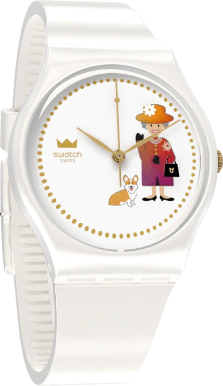 Swatch,Other 34mm,34mm,Plastic,White,Sapphire,Crystal Glass,GZ711